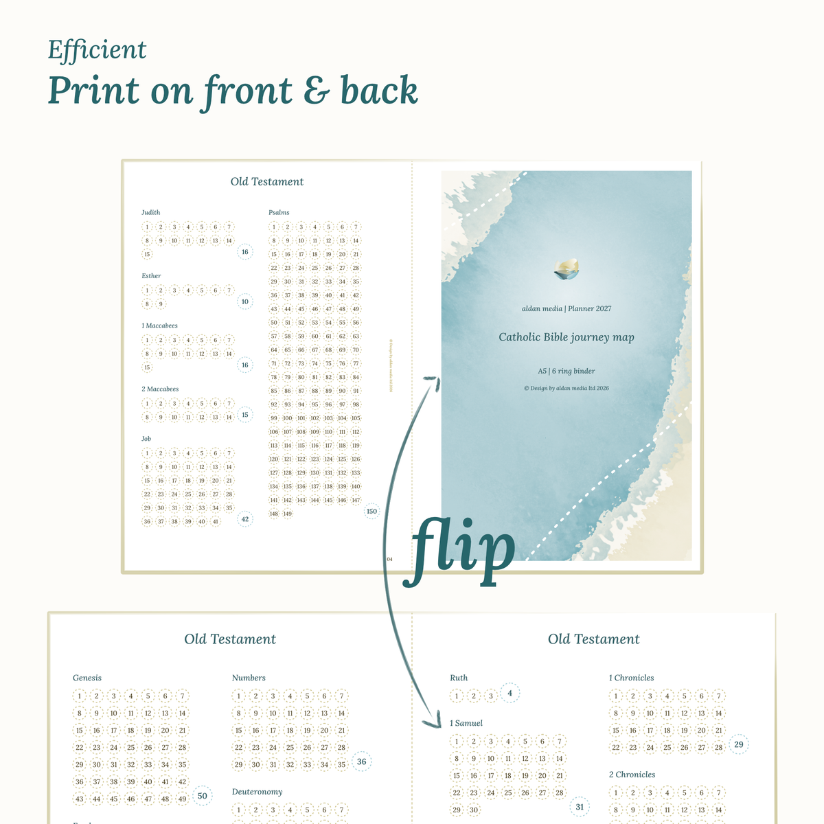 Calendar design with a lake map illustration A5 size for Ring Binder