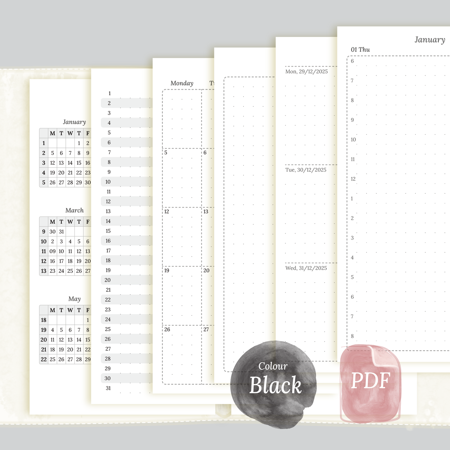Personal | Bundle XL | Year at a glance, future log, month on 2 pages, week on 2 pages & daily