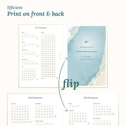 Calendar design with a lake map illustration A5 size for Ring Binder