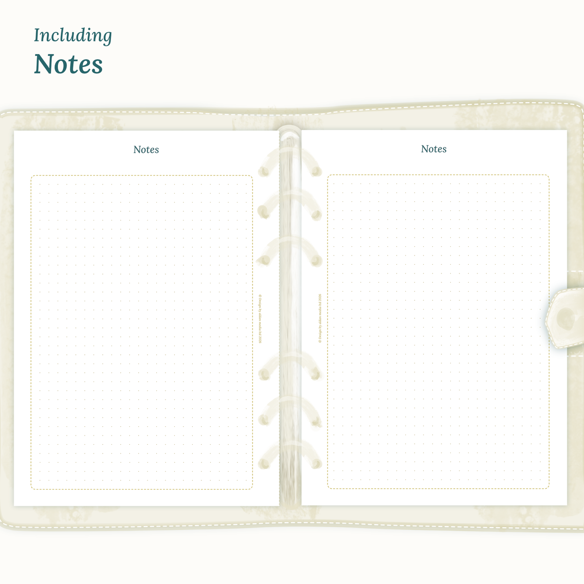 PDF printable planner inserts Notes for 2027 for A5 size Ring Binder