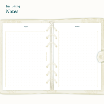 PDF printable planner inserts Notes for 2027 for A5 size Ring Binder