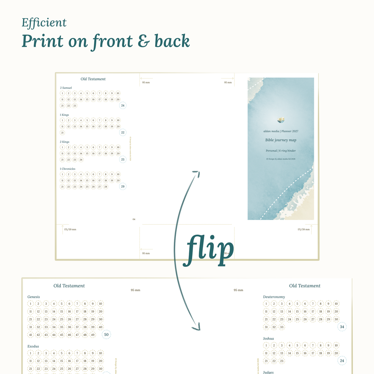 Calendar design with a lake map illustration Personal size for Ring Binder