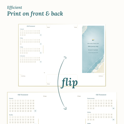 Calendar design with a lake map illustration Personal size for Ring Binder
