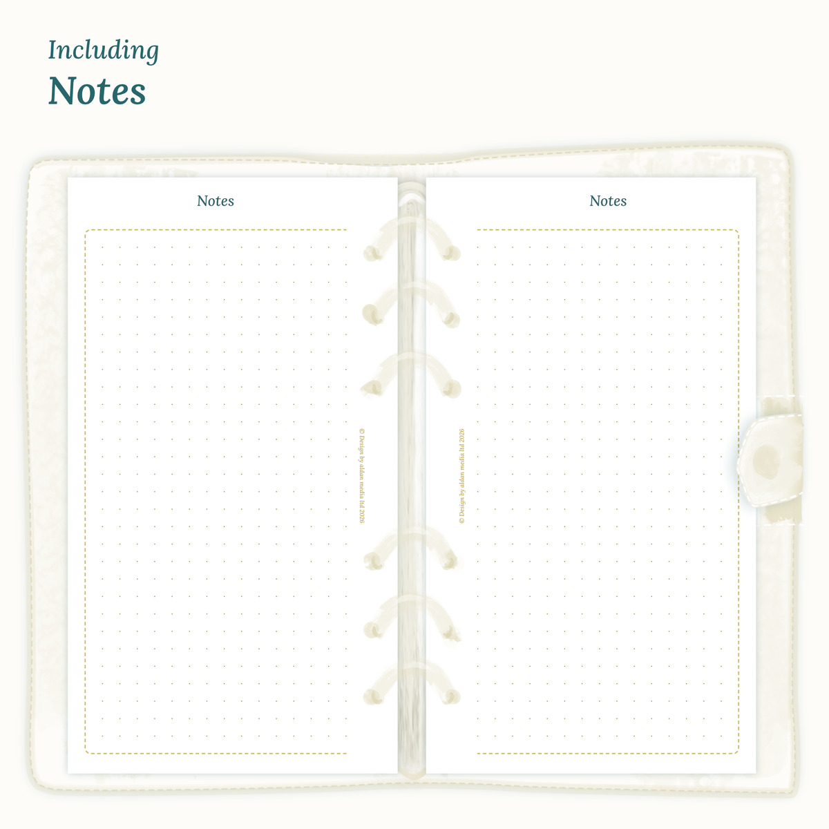 PDF printable planner inserts Notes for 2027 for Personal size Ring Binder