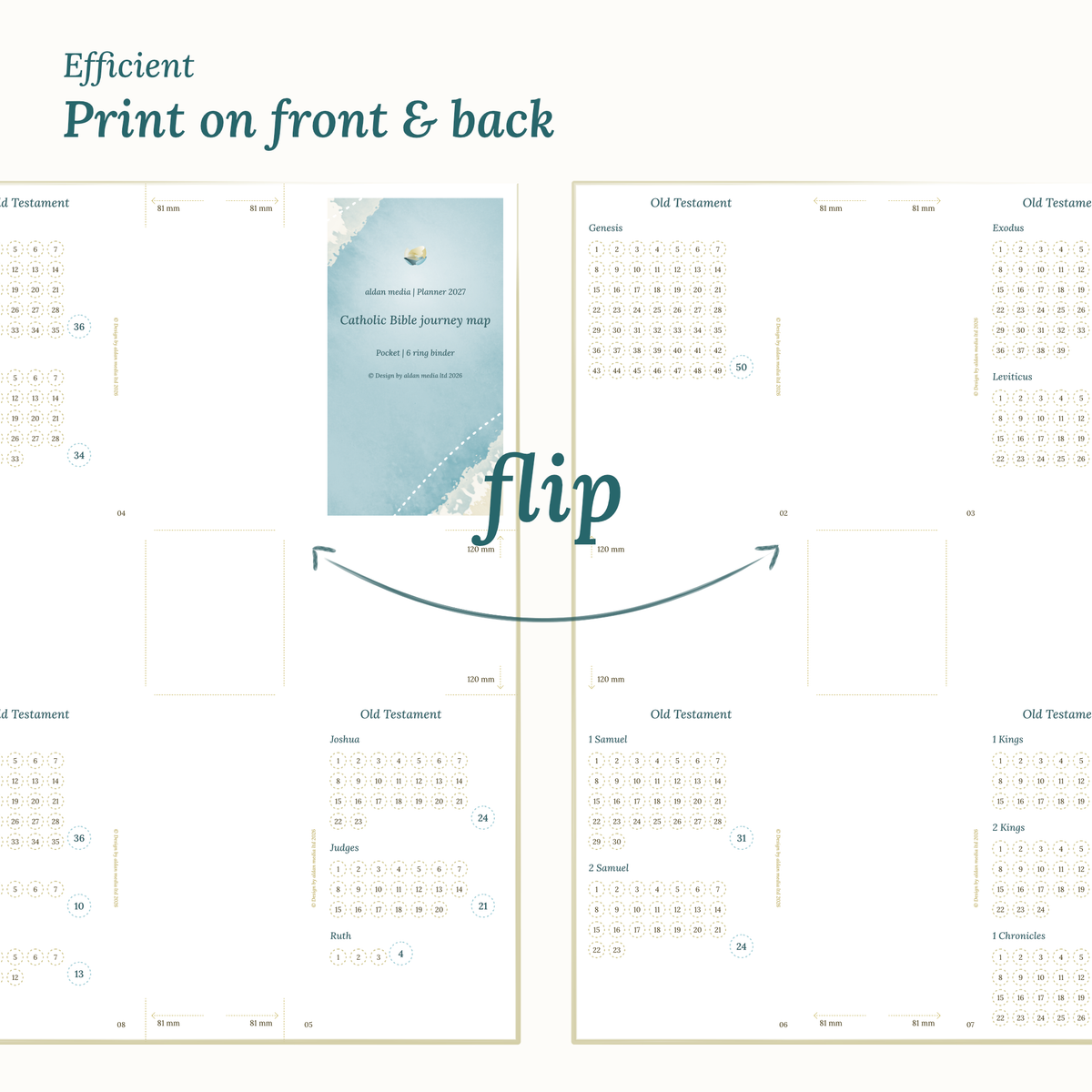 Calendar design with a lake map illustration Pocket size for Ring Binder