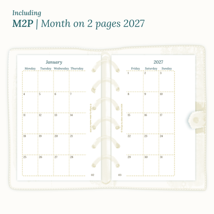 Module monthly 2027 for Pocket size PDF printable planner inserts