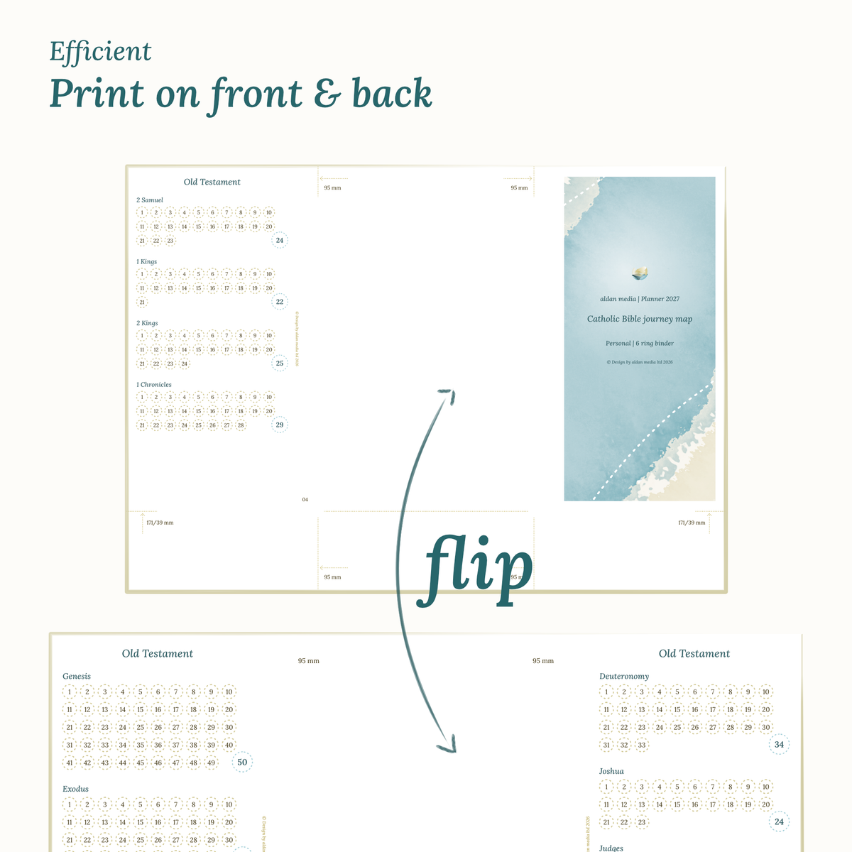Calendar design with a lake map illustration Personal size for Ring Binder