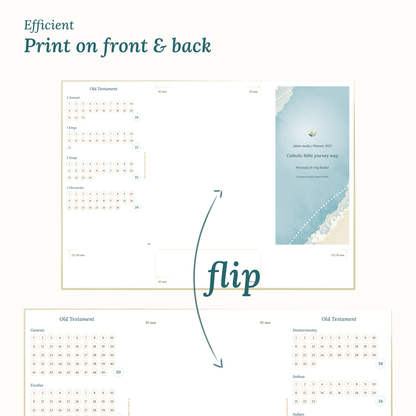 Calendar design with a lake map illustration Personal size for Ring Binder