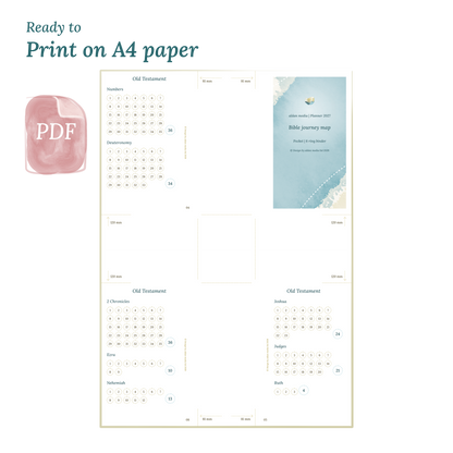 PDF printable calendar planner with lake design on A4 paper that illustrates that our products are ready to print.