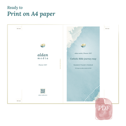 Calendar planner with title on A4 paper that illustrates that our products are ready to print.