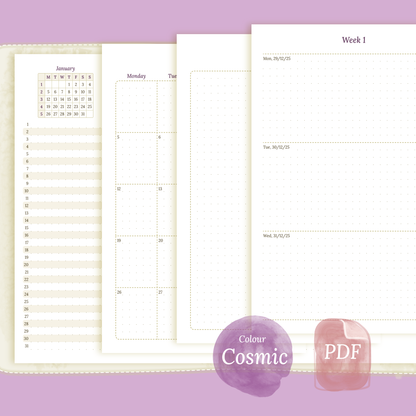 A5 | Bundle L | Year at a glance, future log, month on 2 pages & week on 2 pages
