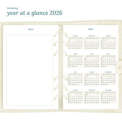 A5 | Bundle L | Year at a glance, future log, month on 2 pages & week on 2 pages