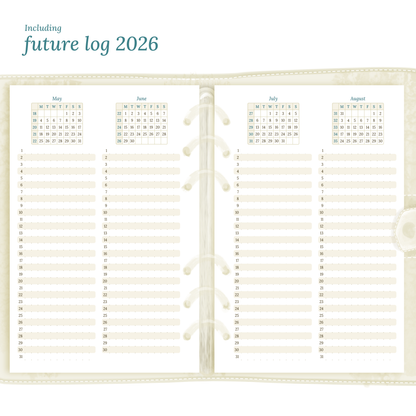 A5 | Bundle L | Year at a glance, future log, month on 2 pages & week on 2 pages
