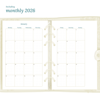 A5 | Bundle L | Year at a glance, future log, month on 2 pages & week on 2 pages