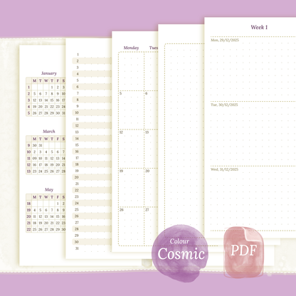 Personal | Bundle L | Year at a glance, future log, month on 2 pages & week on 2 pages