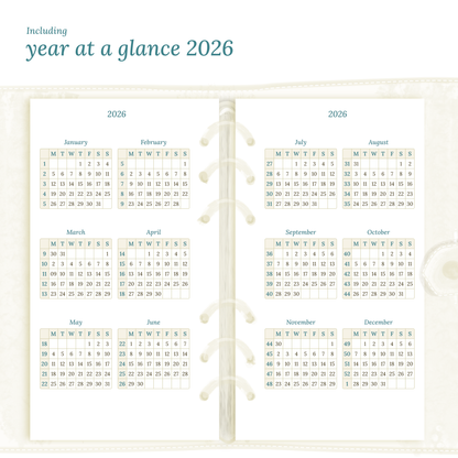 Personal | Bundle L | Year at a glance, future log, month on 2 pages & week on 2 pages