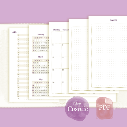 Pocket | Bundle L | Year at a glance, future log, month on 2 pages & week on 2 pages