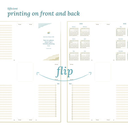 Pocket | Bundle L | Year at a glance, future log, month on 2 pages & week on 2 pages