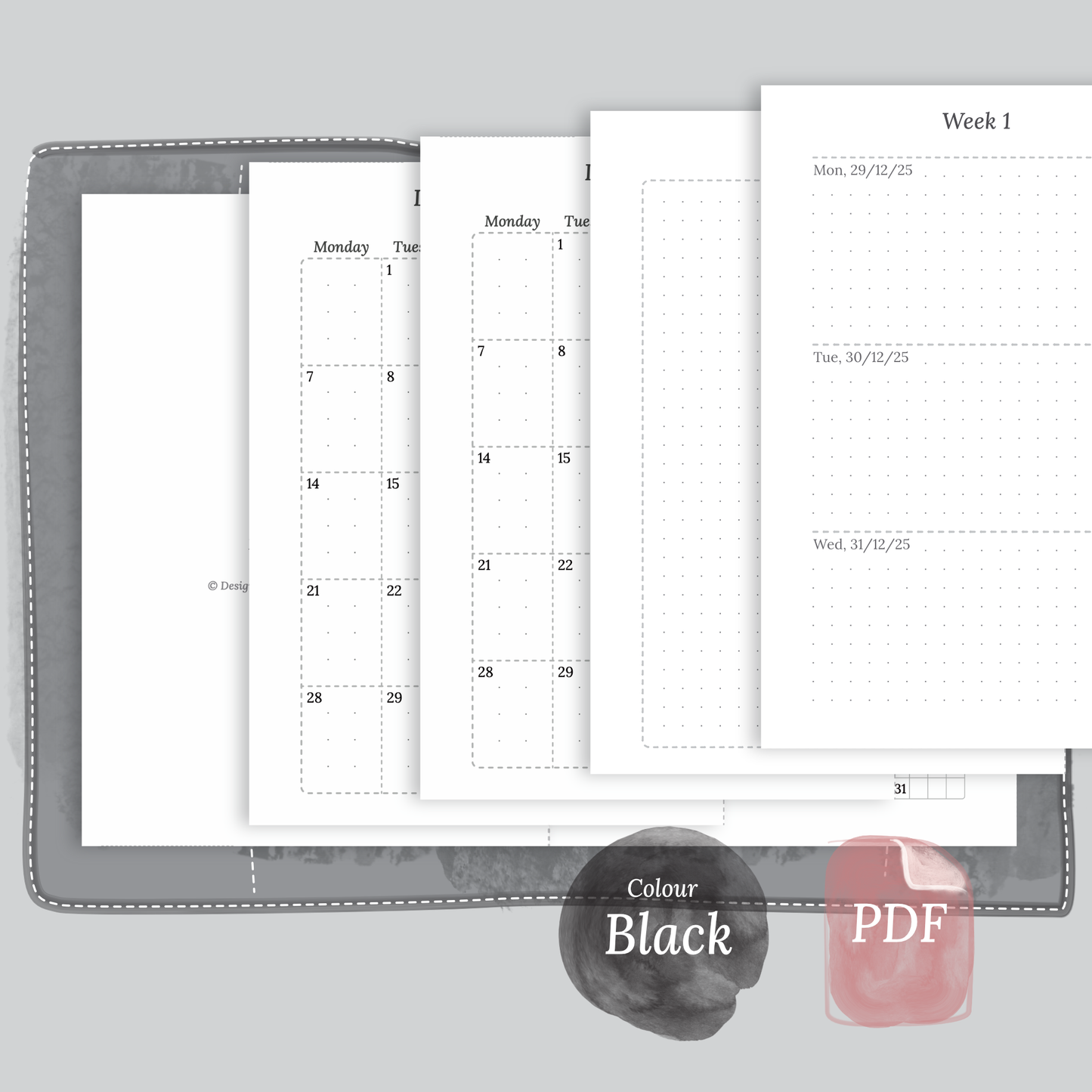 TN Passport | Bundle L | Year at a glance, future log, month on 2 pages & week on 2 pages