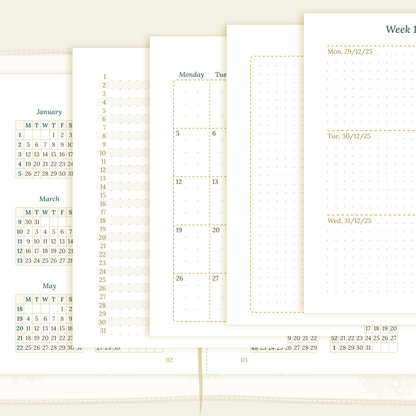 TN Passport | Bundle L | Year at a glance, future log, month on 2 pages & week on 2 pages