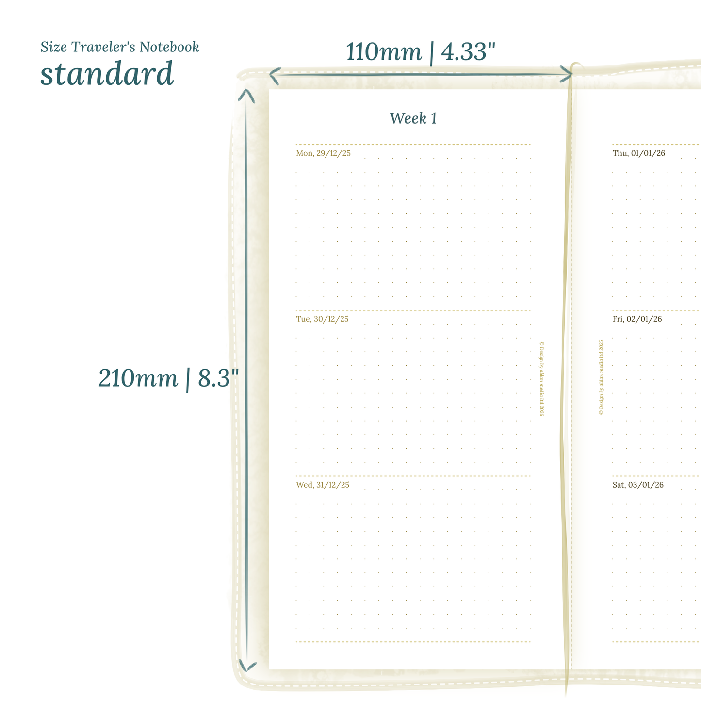 TN Standard | Bundle L | Year at a glance, future log, month on 2 pages & week on 2 pages