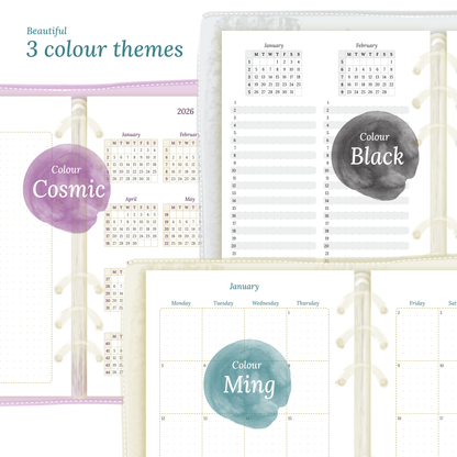 A5 | Bundle XL | Year at a glance, future log, month on 2 pages, week on 2 pages & daily