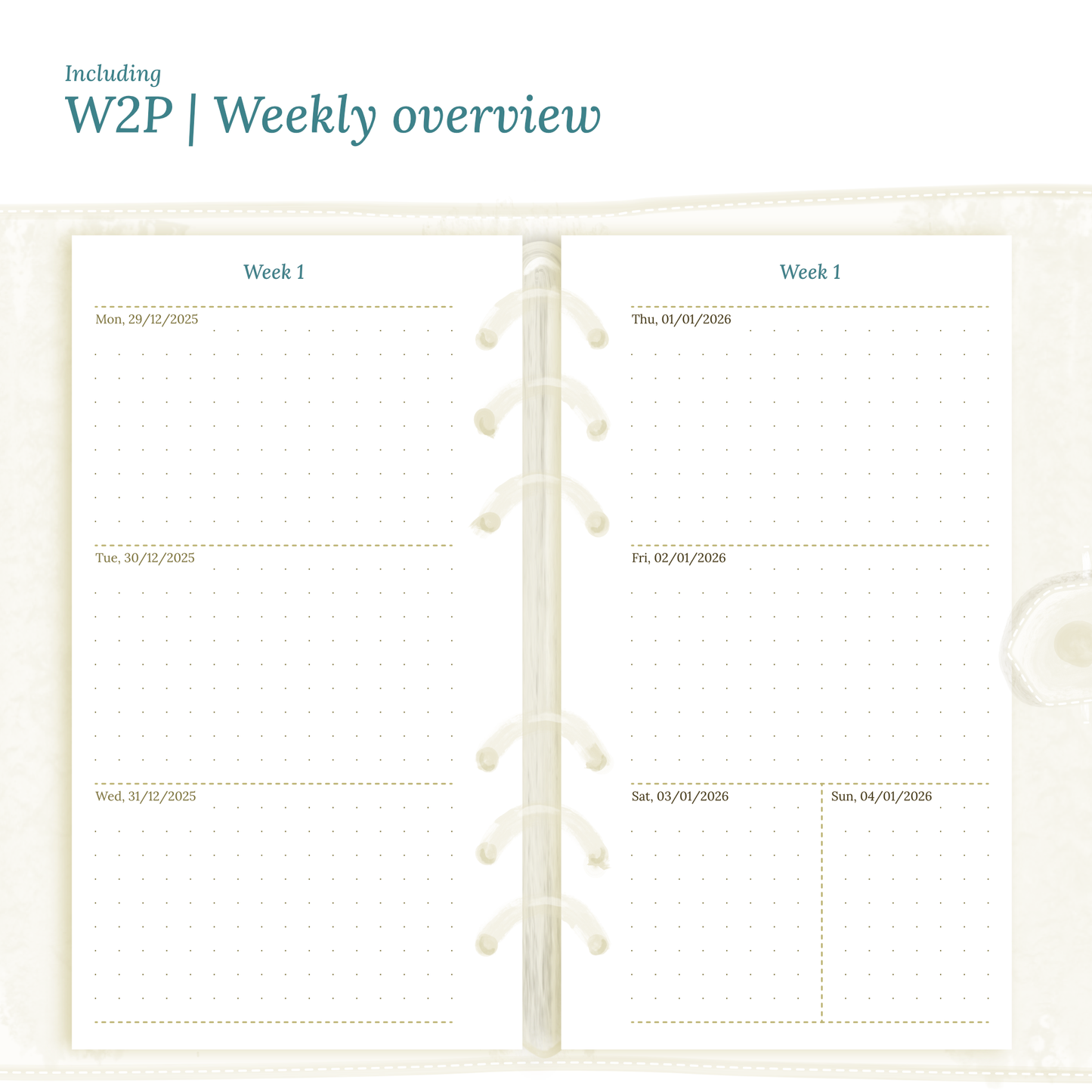 Personal | Bundle XL | Year at a glance, future log, month on 2 pages, week on 2 pages & daily