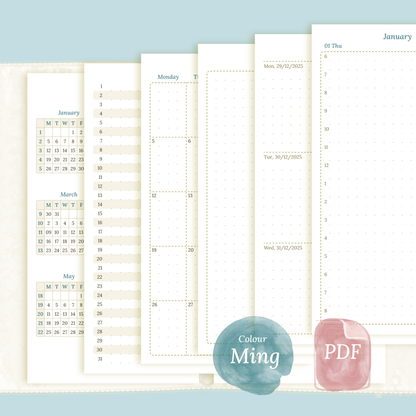 Personal | Bundle XL | Year at a glance, future log, month on 2 pages, week on 2 pages & daily