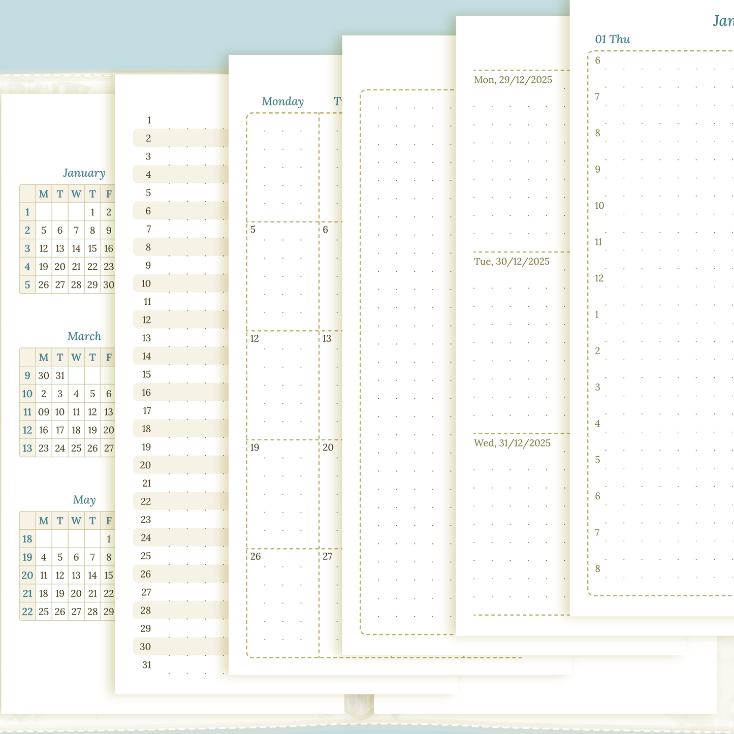 Personal | Bundle XL | Year at a glance, future log, month on 2 pages, week on 2 pages & daily