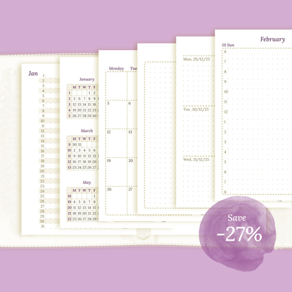 Pocket | Bundle XL | Year at a glance, future log, month on 2 pages, week on 2 pages & daily