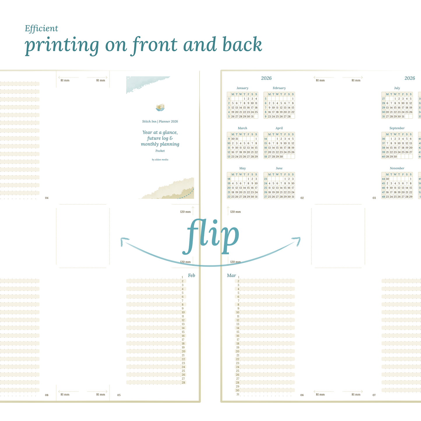 Pocket | Bundle XL | Year at a glance, future log, month on 2 pages, week on 2 pages & daily