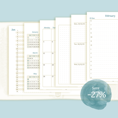 Pocket | Bundle XL | Year at a glance, future log, month on 2 pages, week on 2 pages & daily