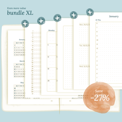 TN Passport | Bundle XL | Year at a glance, future log, month on 2 pages, week on 2 pages & daily