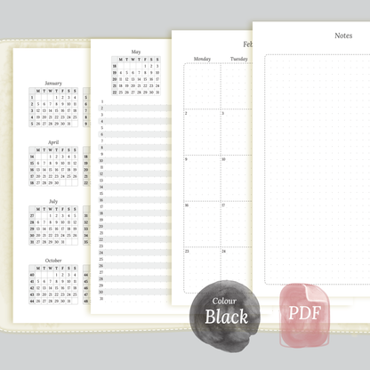 A5 | Bundle | Year at a glance, future log & month on 2 pages