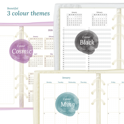 A5 | Bundle | Year at a glance, future log & month on 2 pages