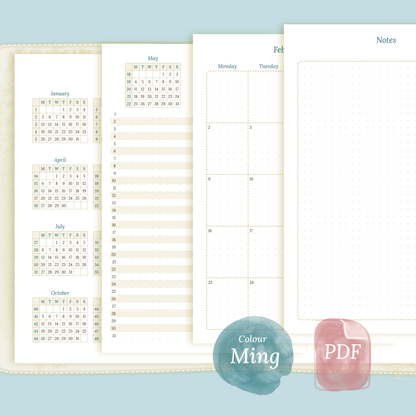 A5 | Bundle | Year at a glance, future log & month on 2 pages