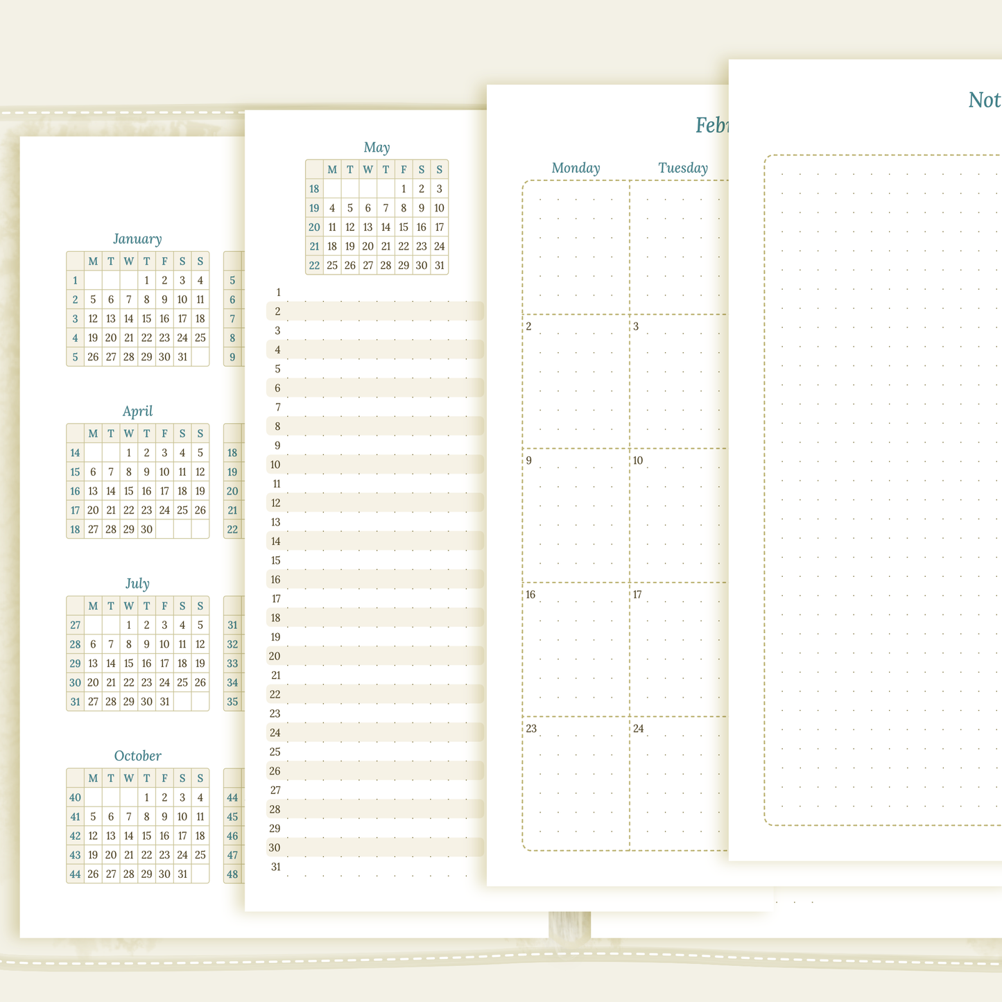 A5 | Bundle | Year at a glance, future log & month on 2 pages