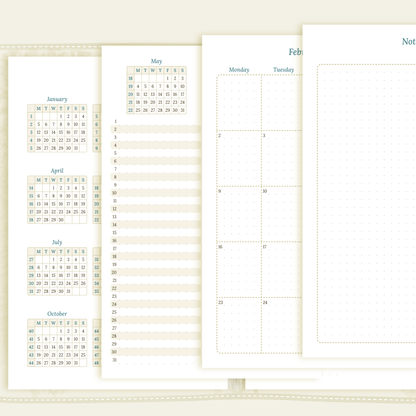 A5 | Bundle | Year at a glance, future log & month on 2 pages