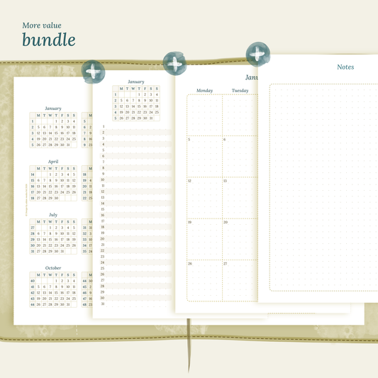 TN A5 | Bundle | Year at a glance, future log & month on 2 pages
