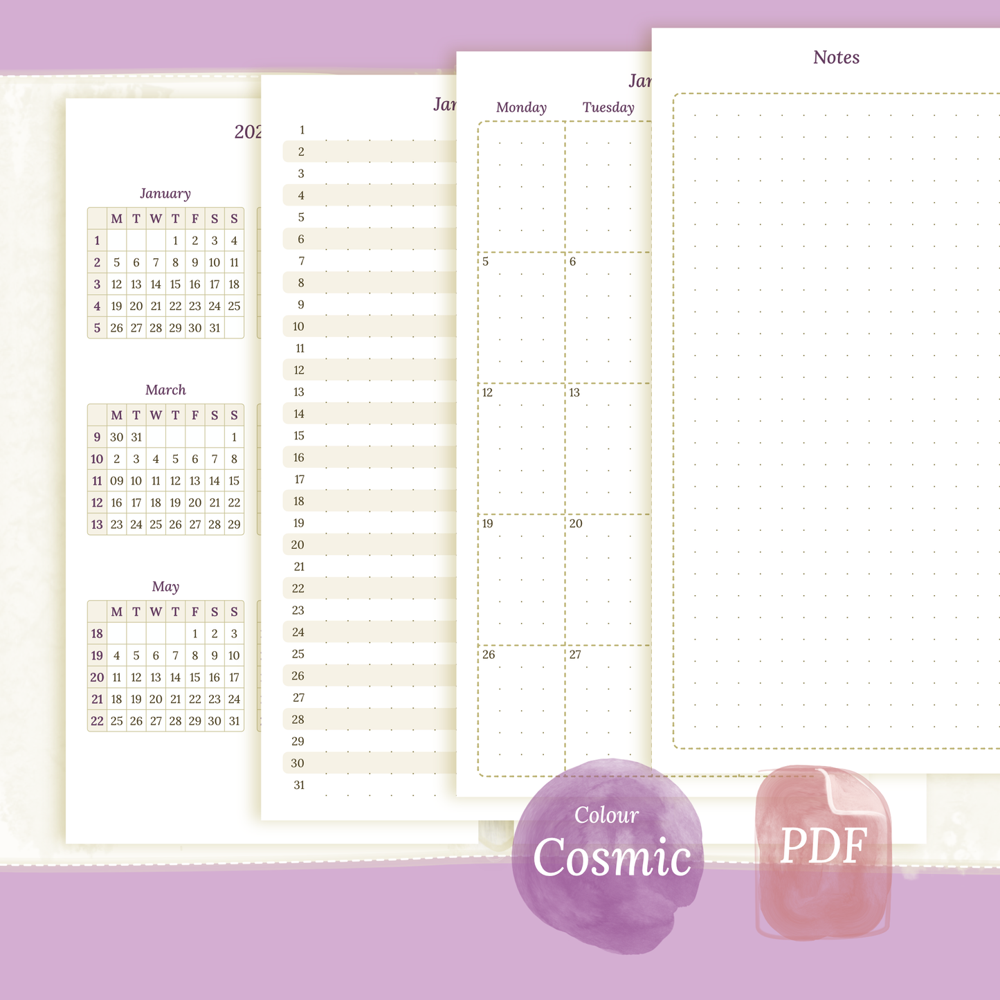 Personal | Bundle | Year at a glance, future log & month on 2 pages