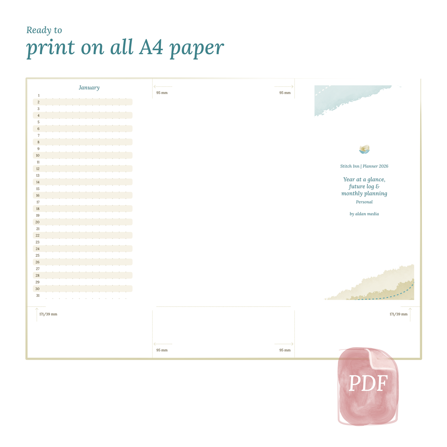 Personal | Bundle | Year at a glance, future log & month on 2 pages