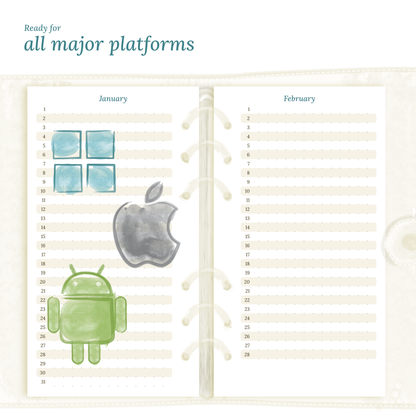 Personal | Bundle | Year at a glance, future log & month on 2 pages