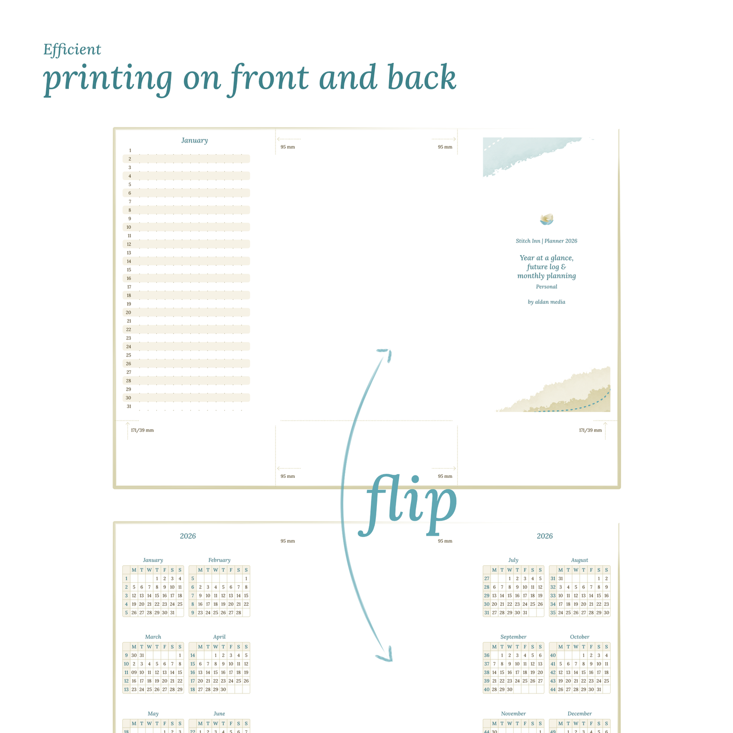 Personal | Bundle | Year at a glance, future log & month on 2 pages