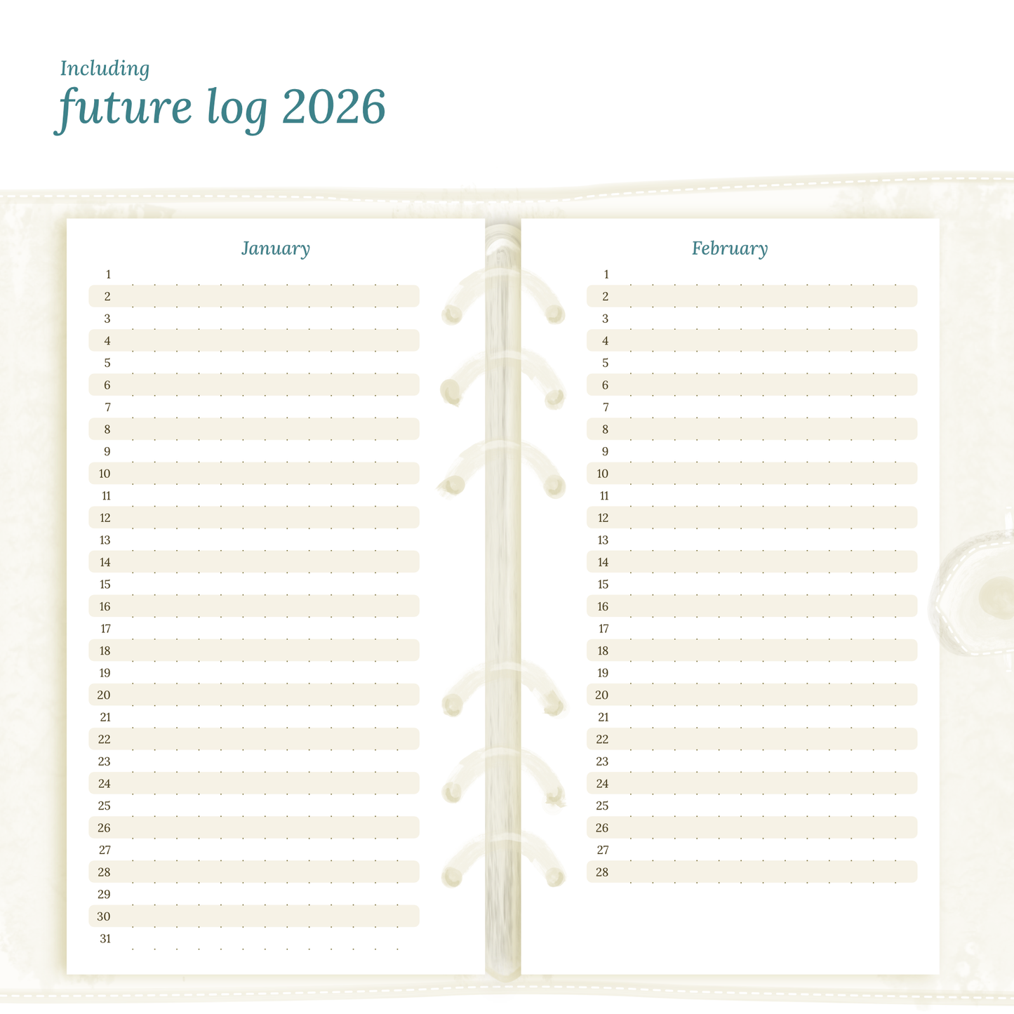Personal | Bundle | Year at a glance, future log & month on 2 pages