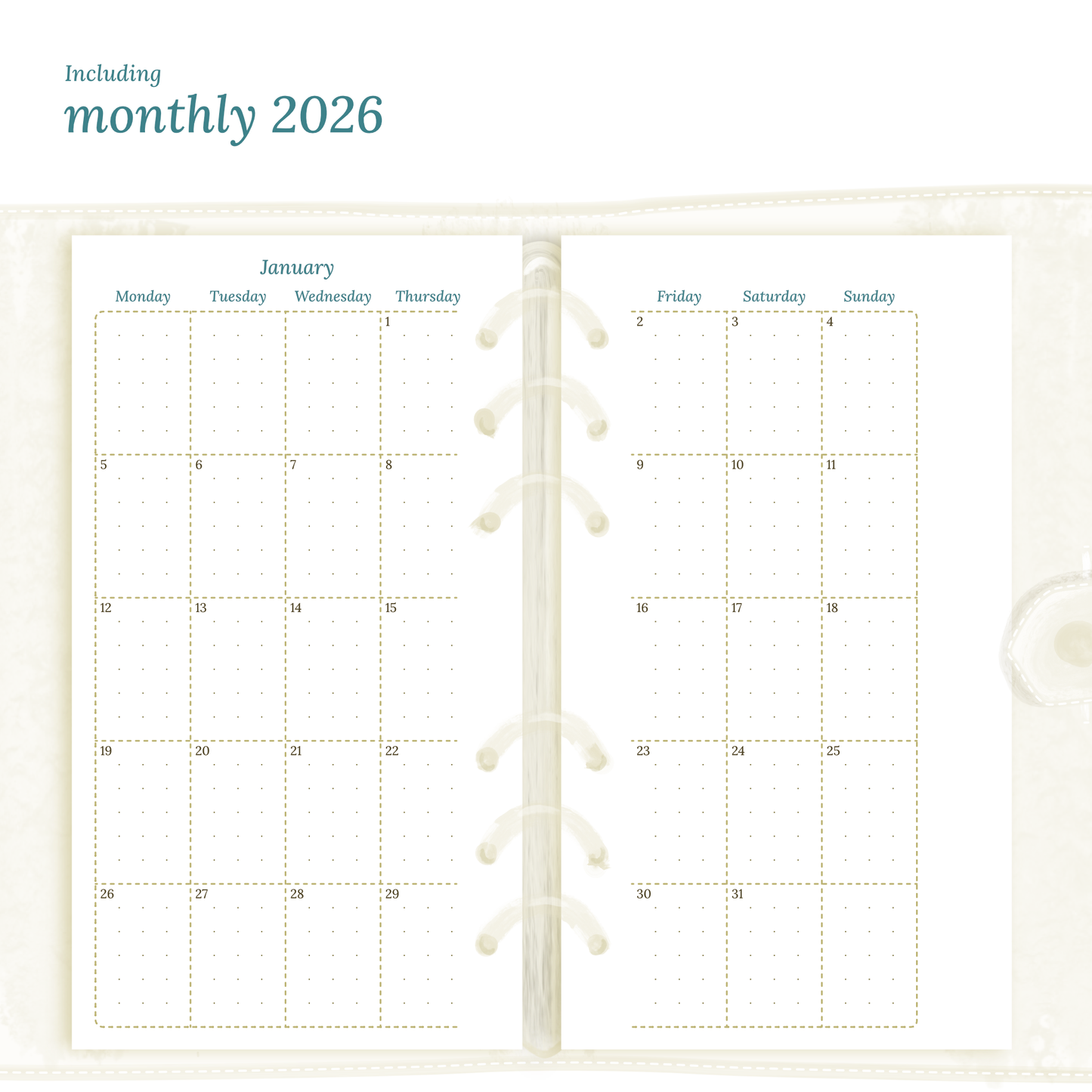Personal | Bundle | Year at a glance, future log & month on 2 pages