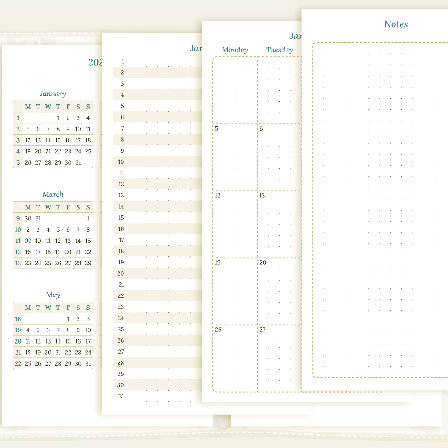 Personal | Bundle | Year at a glance, future log & month on 2 pages