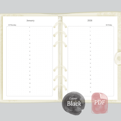 A5 | D1P | Day on 1 page