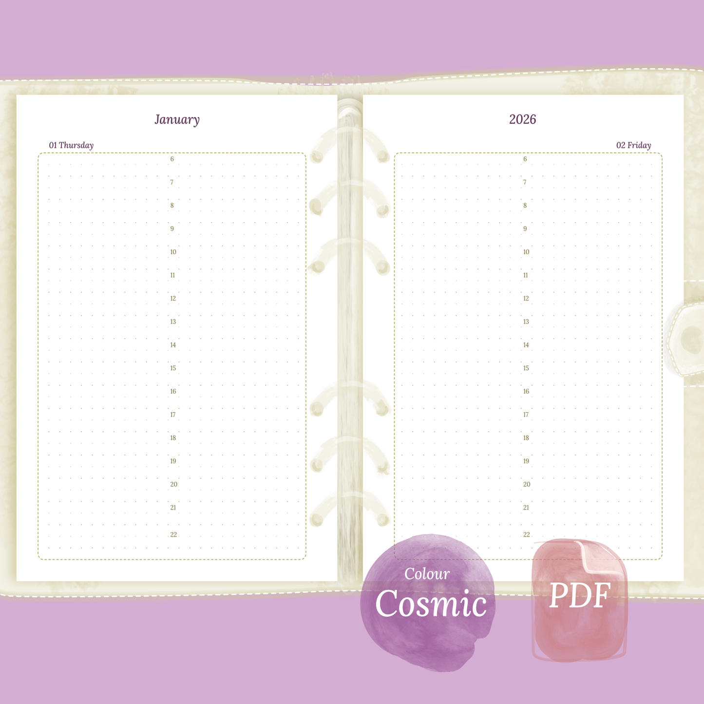 A5 | D1P | Day on 1 page