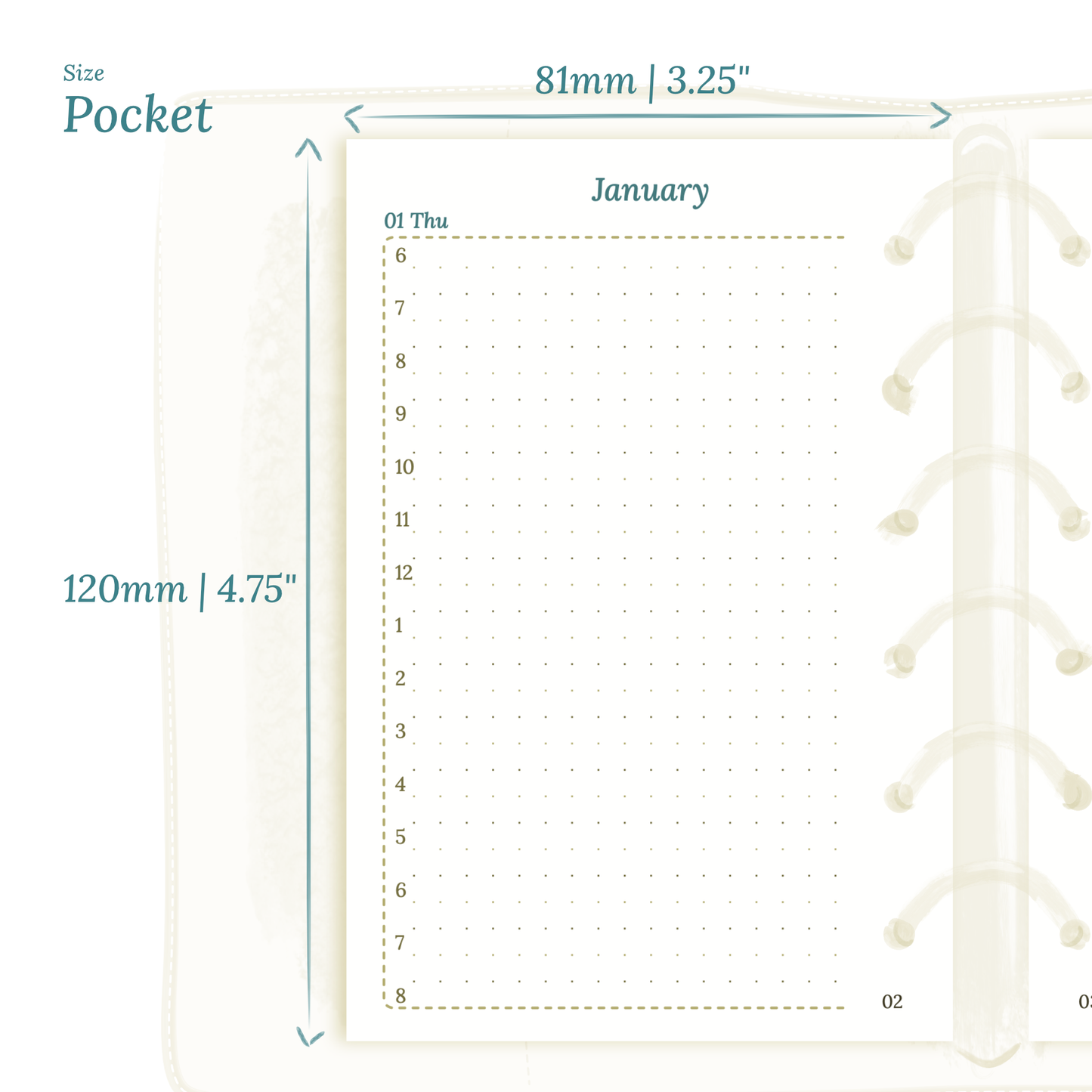 Pocket | D1P | Day on 1 page