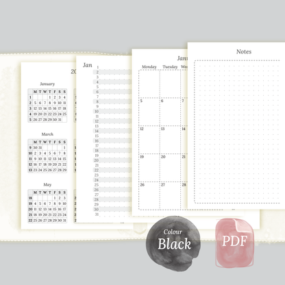 Pocket | Bundle | Year at a glance, future log & month on 2 pages